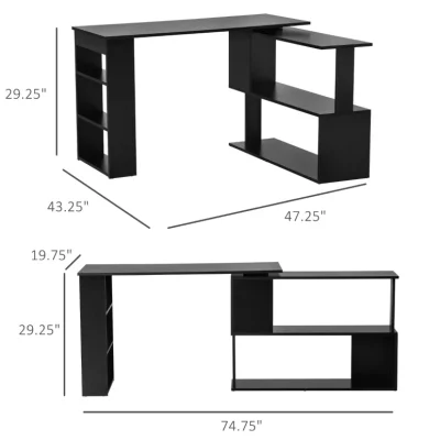 HOMCOM L Shaped Corner Desk