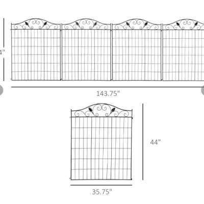 Outsunny Garden Decorative Fence 4 Panels