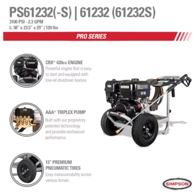 SIMPSON 4-GPM Powershot 4400 PSI 4-Gallons Cold Water Gas Pressure Washer