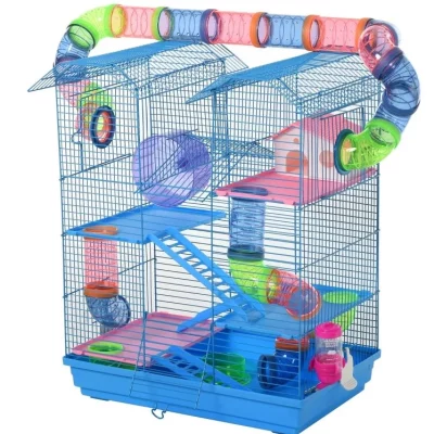 PawHut 18.5" 5 Tier Hamster Cage with Tubes and Tunnels