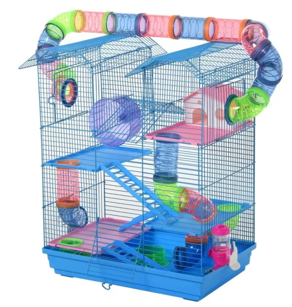 PawHut 18.5" 5 Tier Hamster Cage with Tubes and Tunnels